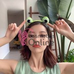 Bentita pentru cap din plush BP023BB Verde cu ochi de Broscuta